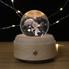 3D Crystal Night Light Touch Switch Dimmable Wooden LED Lamp With Music Box