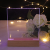 DIY Night Light Gift For Kids Girls - Wooden LED Base With Clear Blank Acrylic & Erasable Pen