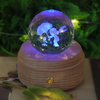 7 Colors RGB Crystal Night Light Touch Switch Dimmable Wooden LED Lamp With Music Box