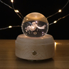 3D Crystal Night Light Touch Switch Dimmable Wooden LED Lamp With Music Box