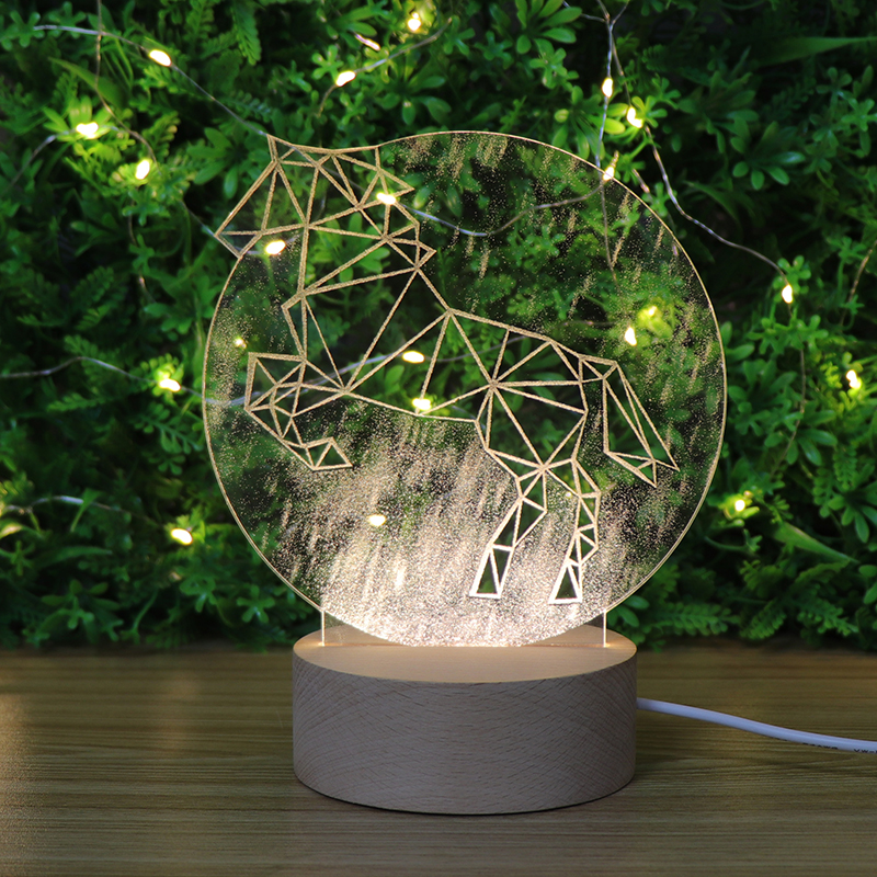 3D Decorative Acrylic Carved LED Night Light