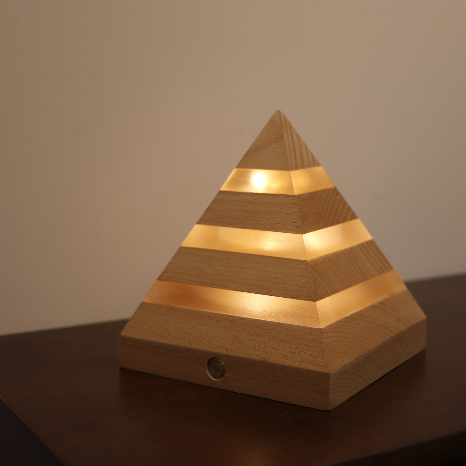 Pyramid Shaped USB Wooden Night Light