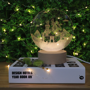 Creative Gift Decoration with Carved LED Wooden Night Light