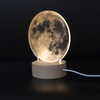 Laser Engrave Night Lamp Wooden Base Led Night Light 3D Moon Lamp For Bedroom Decor