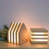 Square Touch Lamp Beech Wooden Dimmable Led Acrylic Night Lights For House Decoration 