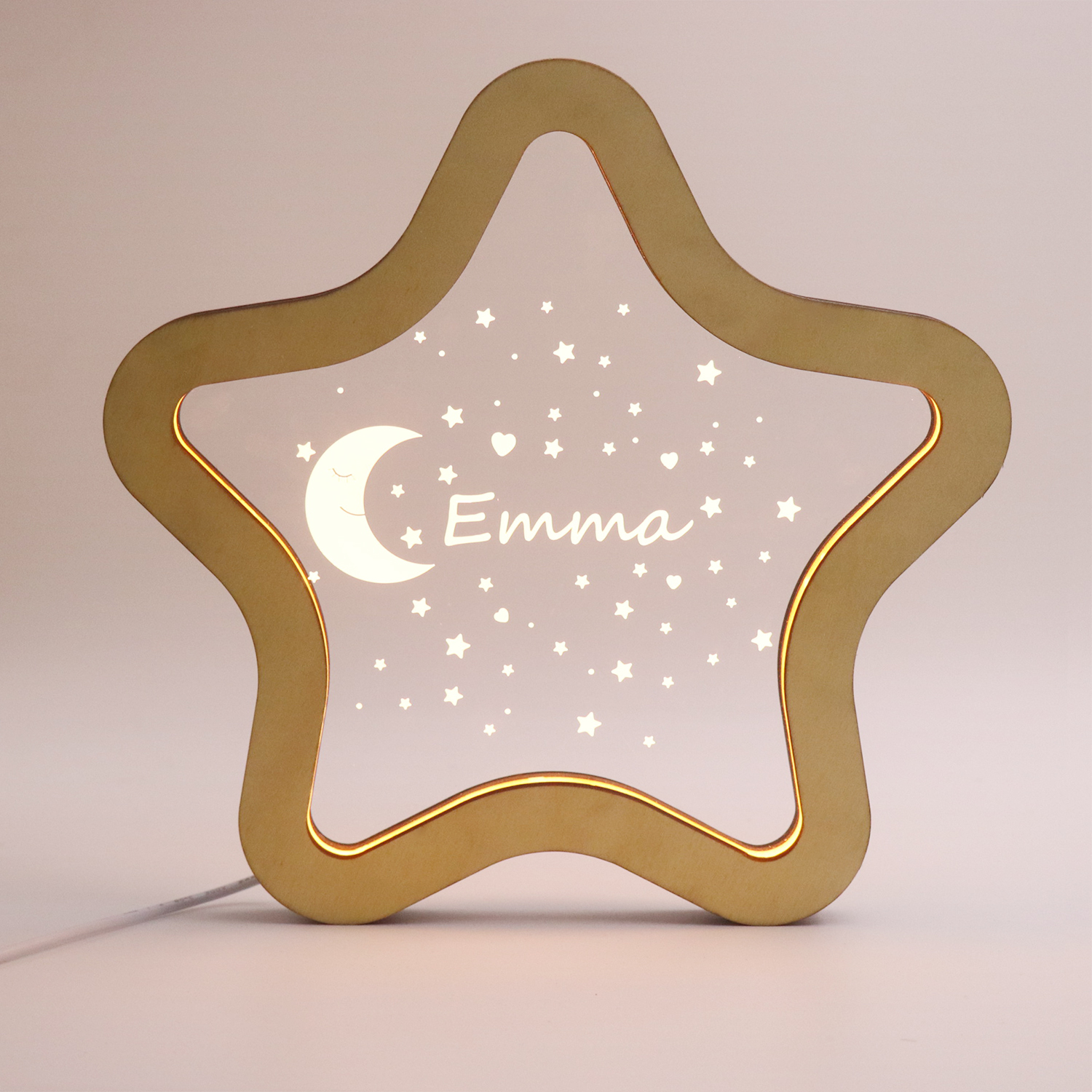 Star Style Wooden LED Night Light