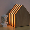 Square Touch Lamp Beech Wooden Dimmable Led Acrylic Night Lights For House Decoration 