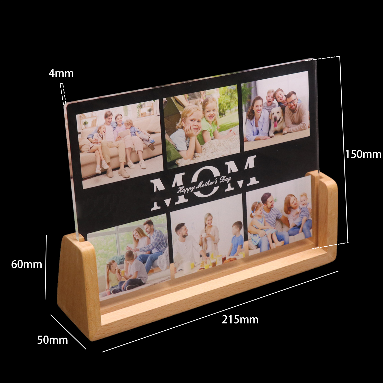 U-shaped Bracket Photo Frame Acrylic Night Light 