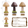 Customized Brown Dimmable Mushroom Lamp Touch Led Wooden Mushroom Night Light For Bedroom