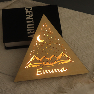 Triangular Shaped LED Wooden Night Light