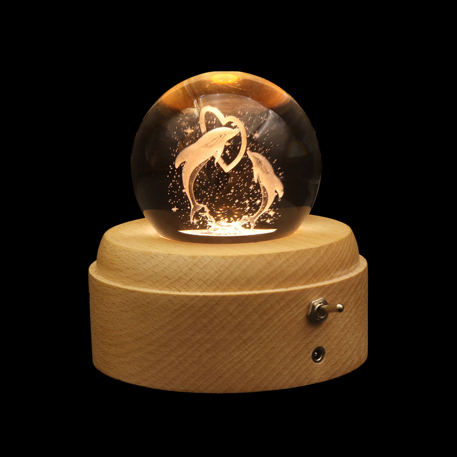 Luminous Crystal Ball Night Light Switch Control USB Crystal Light