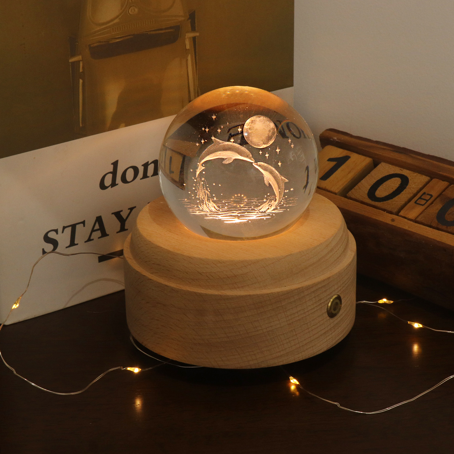 Hot selling 3D crystal night light LED desk lamp