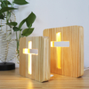 Cross Wooden Night Light Jesus Christ Lamp LED USB Desk Lamp For Christmas