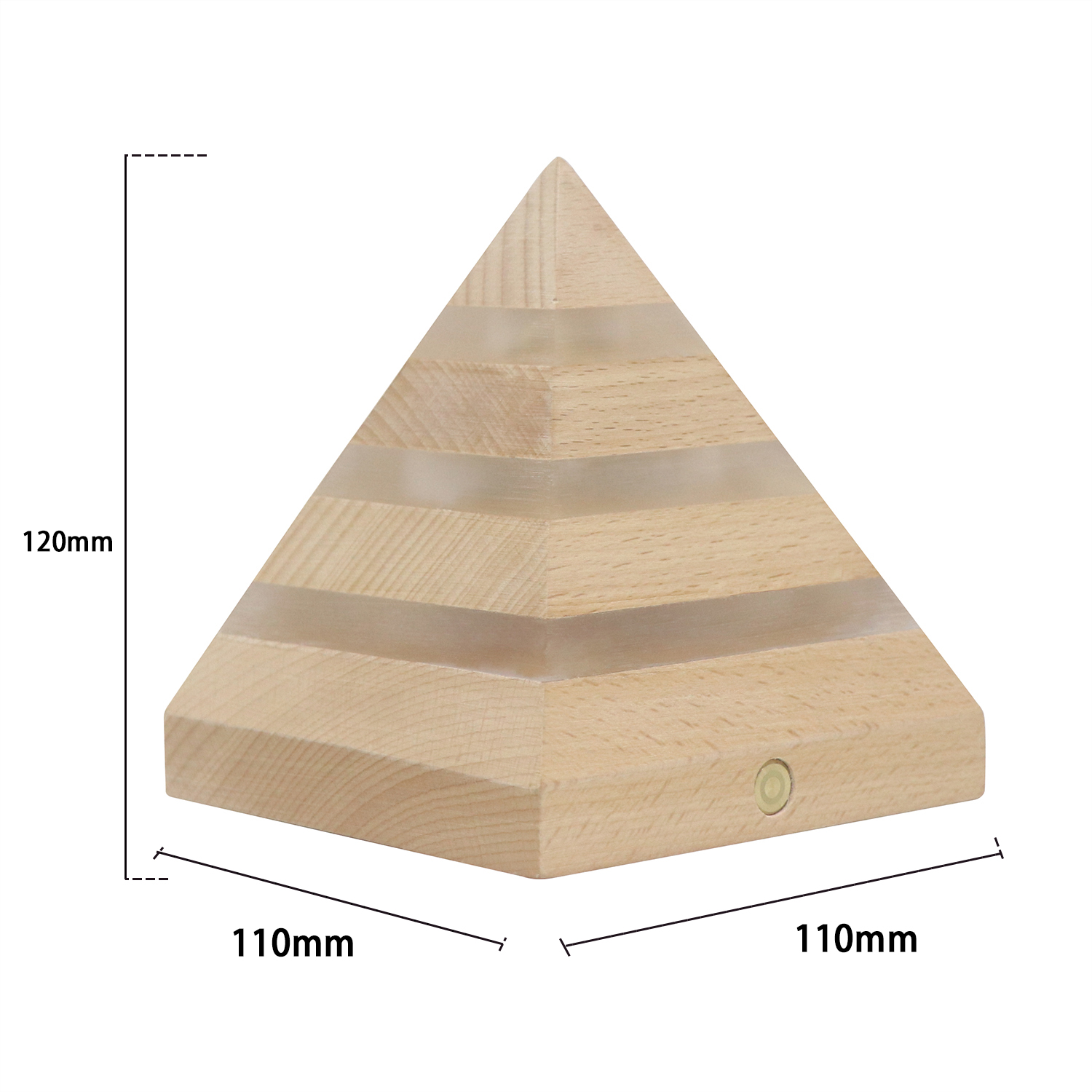 Pyramid Shaped USB Wooden Night Light