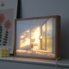 3 Colors Light Wall Art Frame Light Shadow Painting Frame Led Wooden Light Box