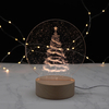 Christmas Tree 3D Acrylic Laser Night Light Lamp Wooden Base Led Lamp Gift For Home Decor