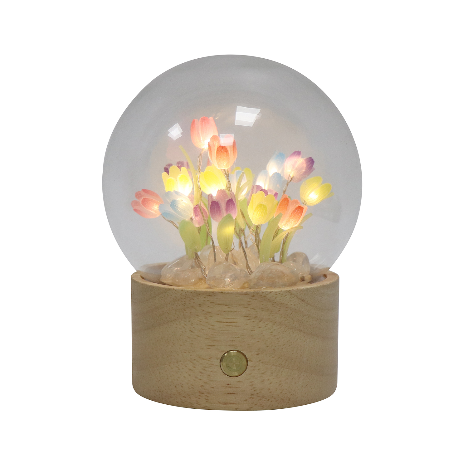 Rotatable Beautiful Tulip Touch Night Light With Music Box