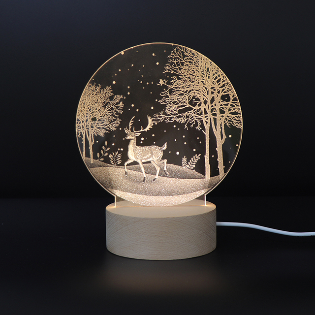 3D Night Light with Deer Pattern in The Jungle