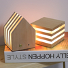 Square Touch Lamp Beech Wooden Dimmable Led Acrylic Night Lights For House Decoration 