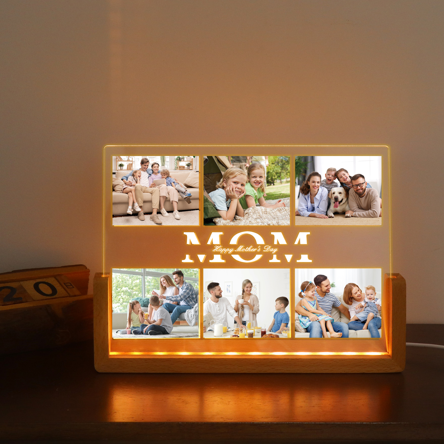 U-shaped Bracket Photo Frame Acrylic Night Light 