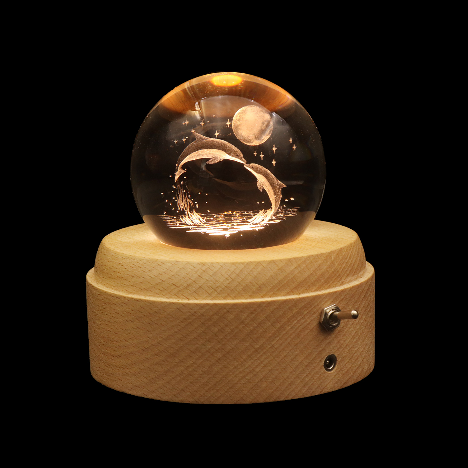 Luminous Crystal Ball Night Light Switch Control USB Crystal Light