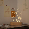 Blank Acrylic Night Light DIY Mood Lamp Led Wood Base With USB Button Switch