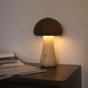 2024 Handmade Wooden Mushroom Table Lamp Decorative Touch Mushroom Night Light 