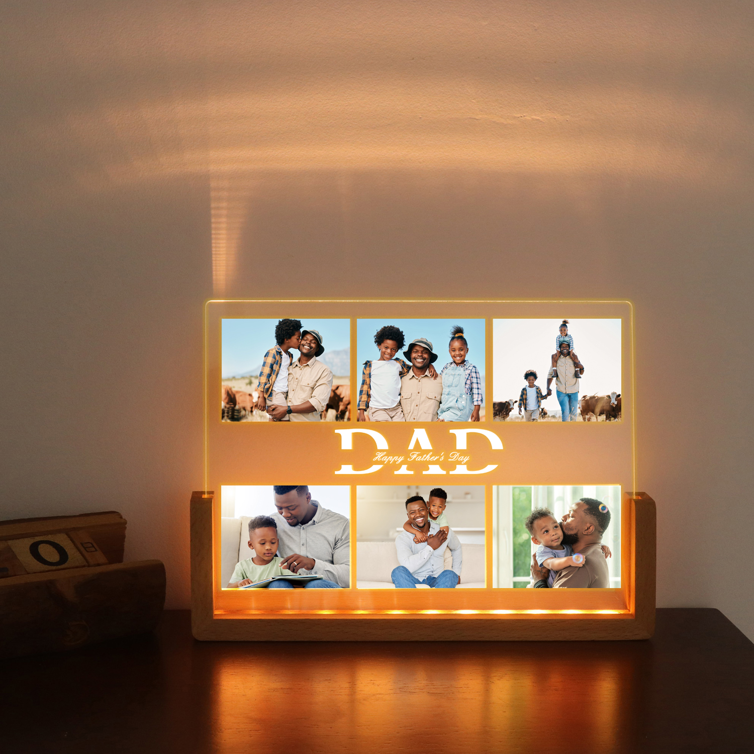 U-shaped Bracket Photo Frame Acrylic Night Light 