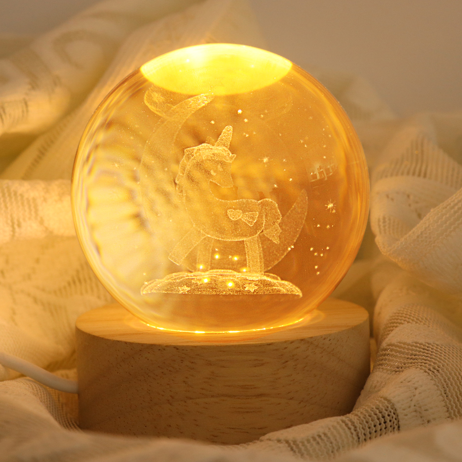 Crystal Ball 3D Carved Night Light