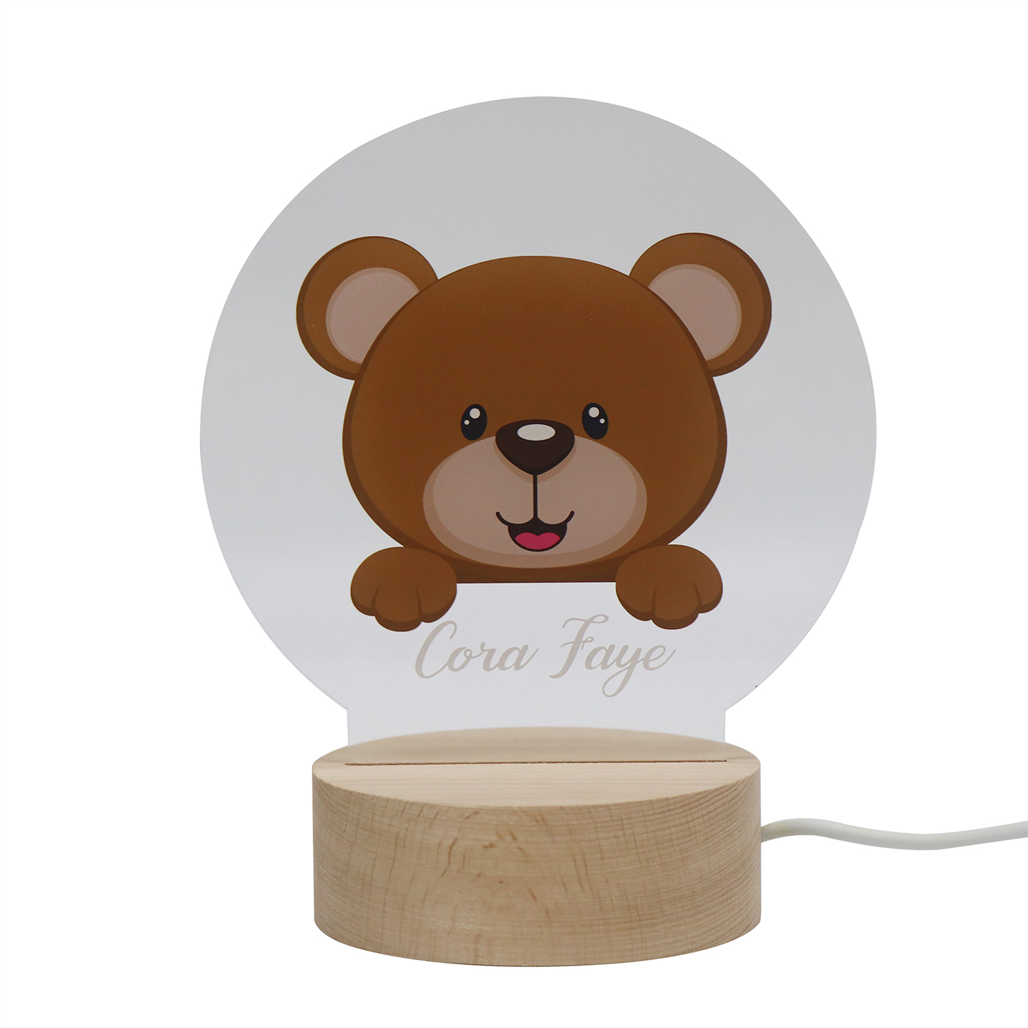 Acrylic UV Night Light in Bear Style