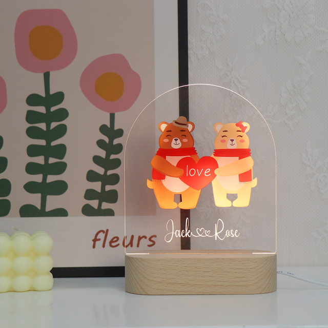 Personalized Photo UV Acrylic Small Animal USB Night Light