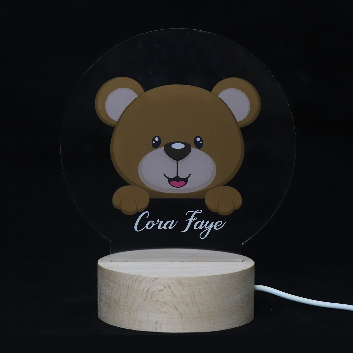 Acrylic UV Night Light in Bear Style