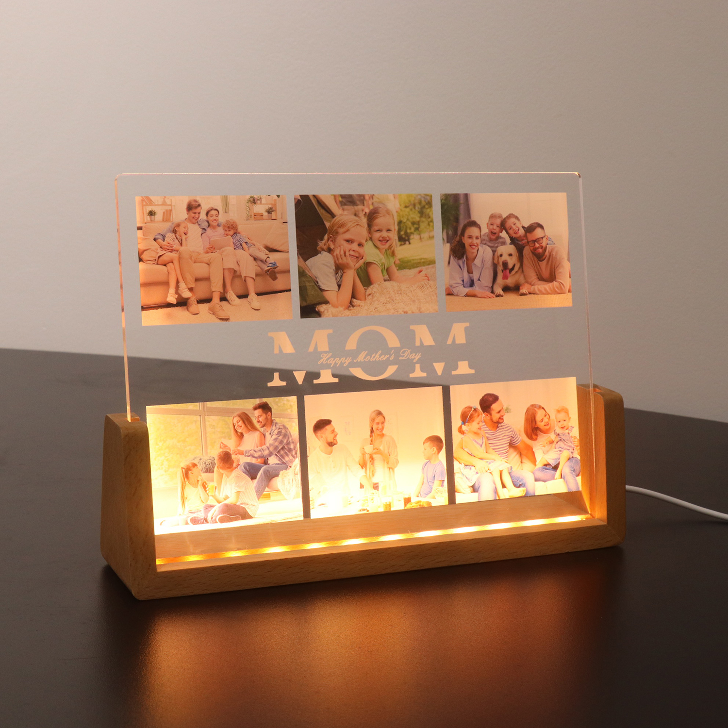 U-shaped Bracket Photo Frame Acrylic Night Light 