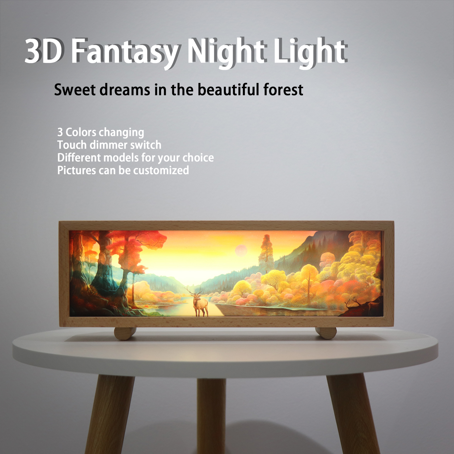 Custom Design Rechargeable Night Lamp Acrylic Light Box With Touch Switch